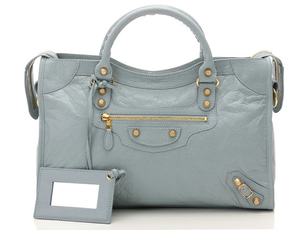 Balenciaga Bag Giant the City Embossed Blue